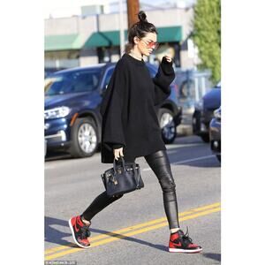 J BRAND EDITA BLACK LEATHER LEGGINGS Small S